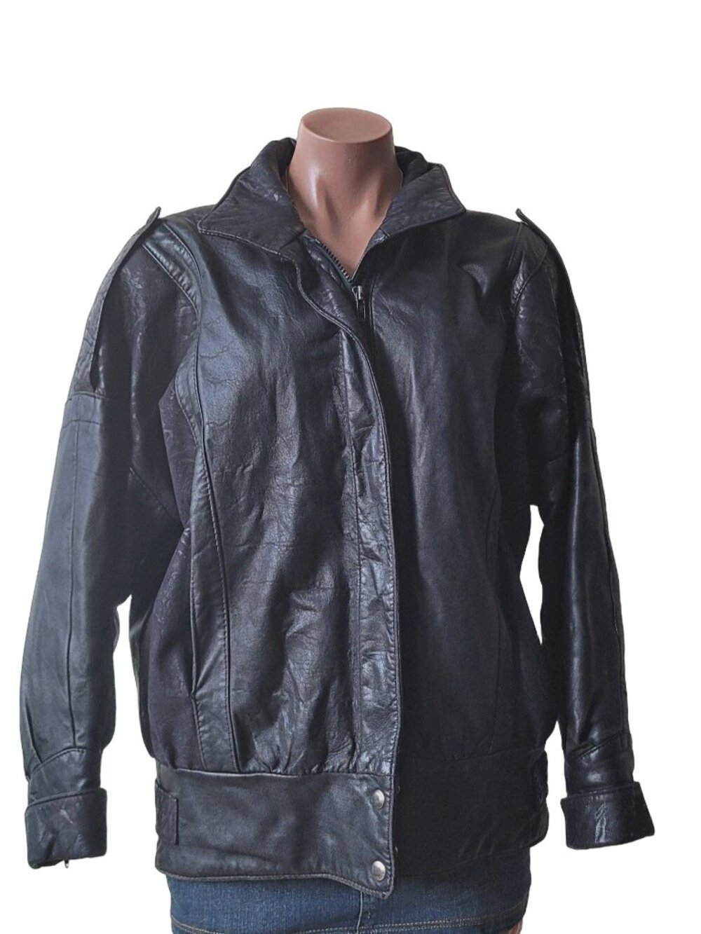 Hemingway Collection Vintage Floral Embroidered Leather Jacket (size OS)